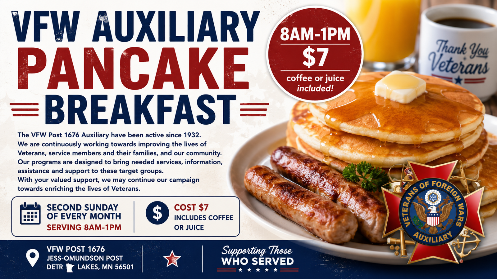 VFW Auxiliary Pancake Breakfast