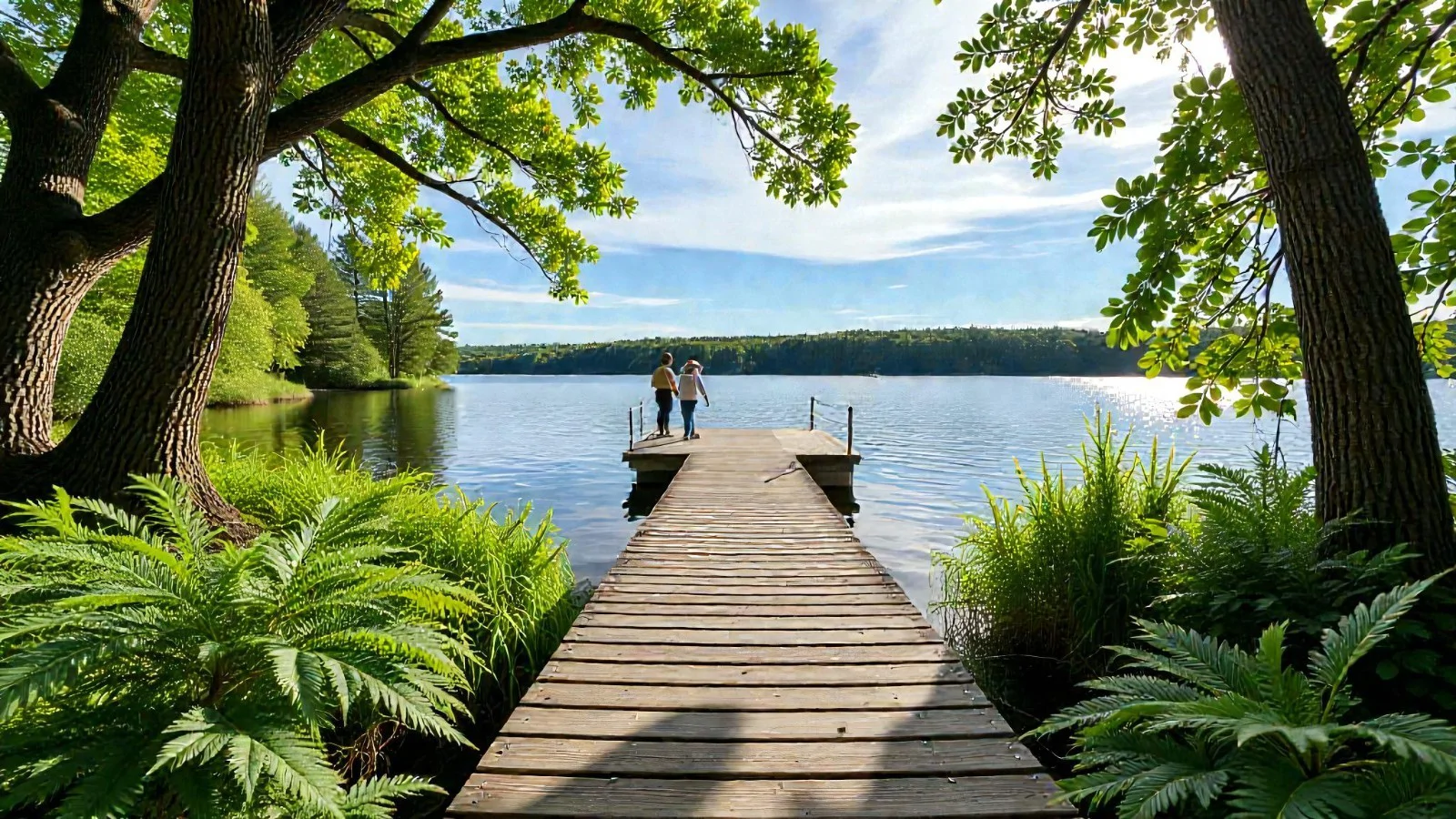 Lake with a dock