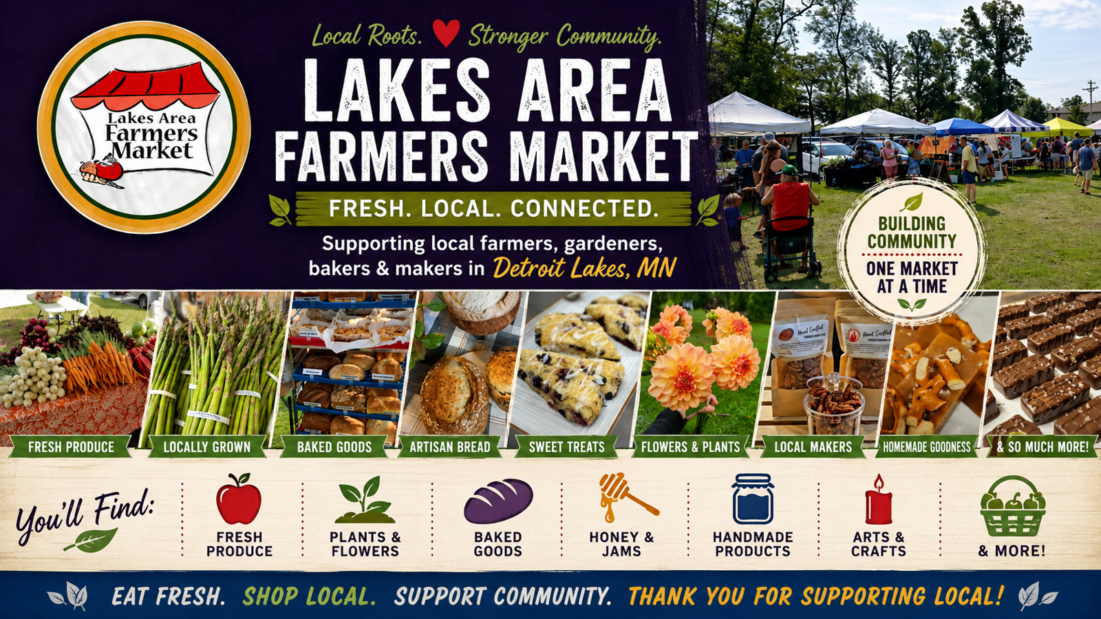 Lakes Area Farmers Market banner